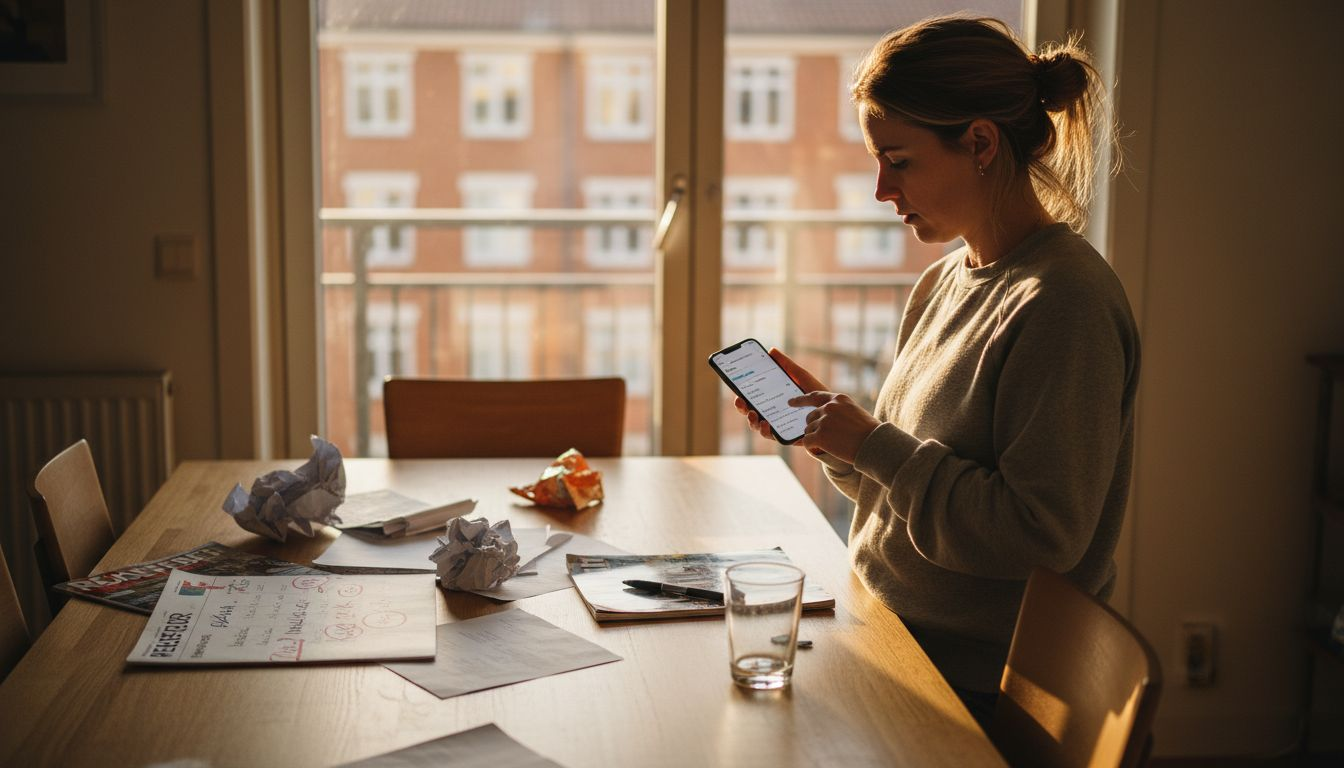 Kvinde undersøger mulighederne for en fleksibel flybillet