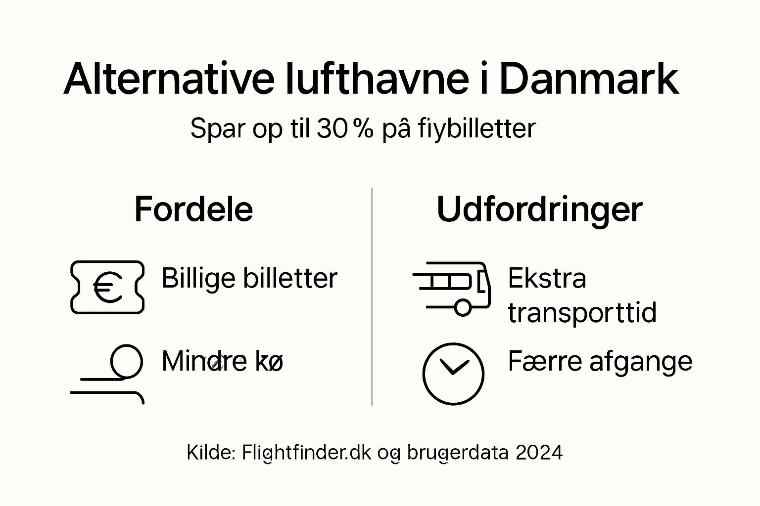 Grafisk oversigt: Så meget kan du spare ved at vælge alternative lufthavne