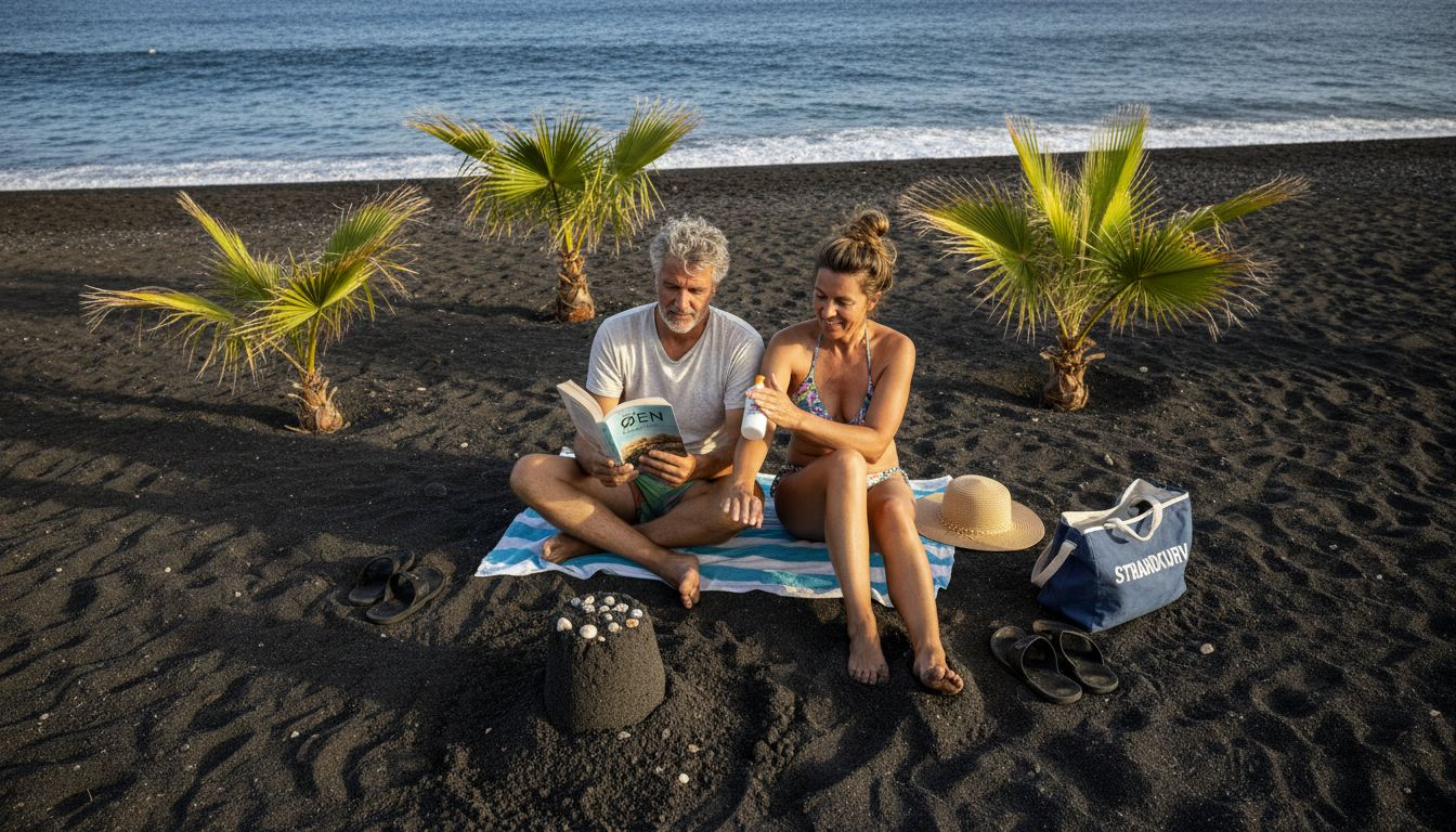 Par nyder foråret og slapper af på stranden på Gran Canaria