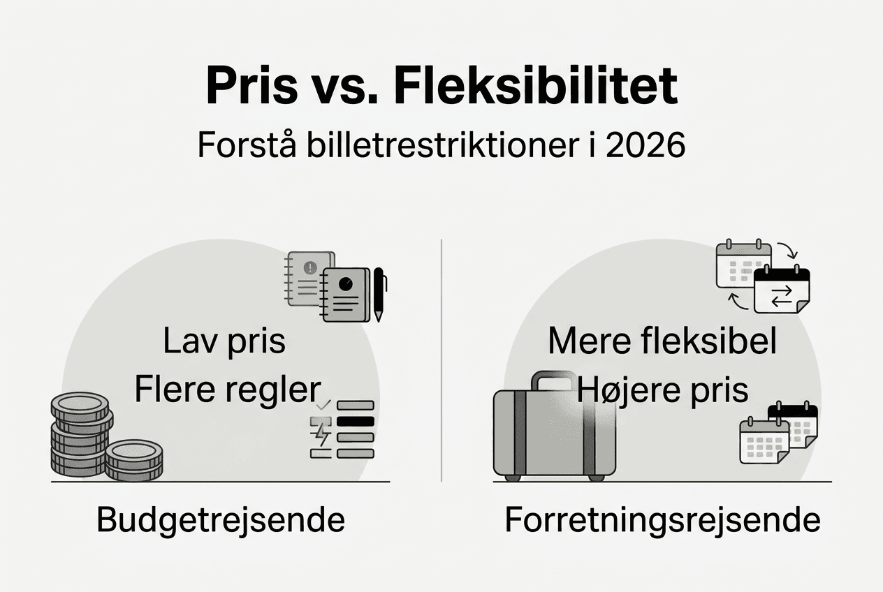 Oversigt: Sådan varierer billetpriser og fleksibilitet