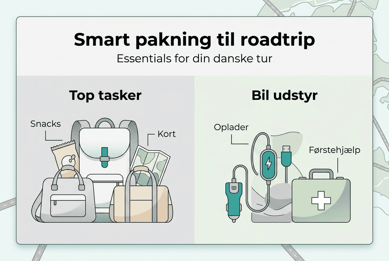 Grafik: Det skal du huske at pakke til roadtrippen