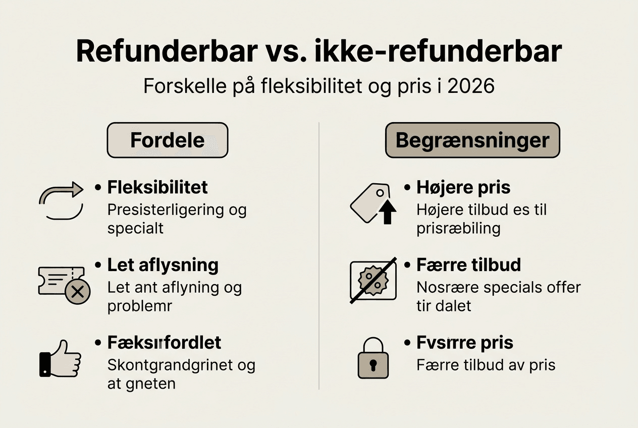 Oversigt: Fordele og ulemper ved at vælge en billet med refundering