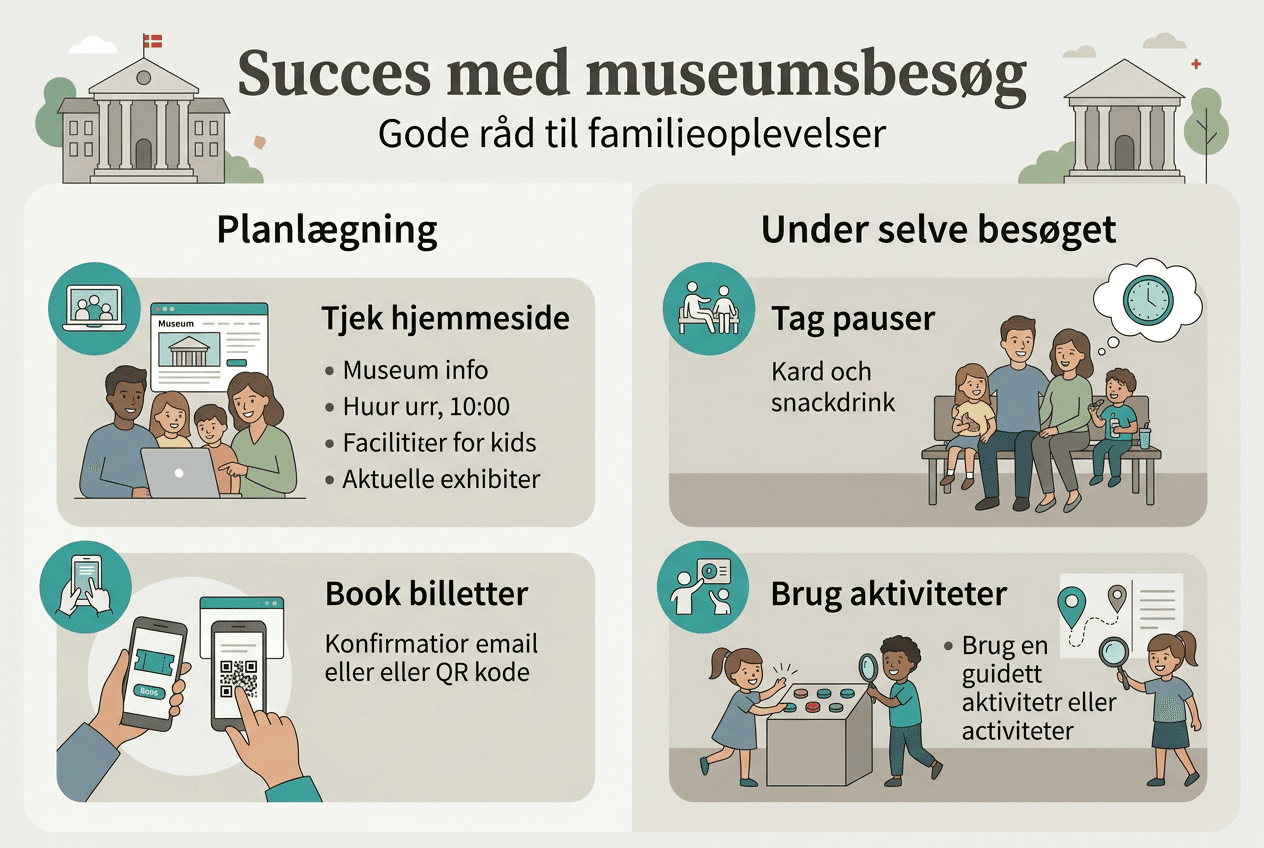 Grafik med gode råd til et hyggeligt museumsbesøg