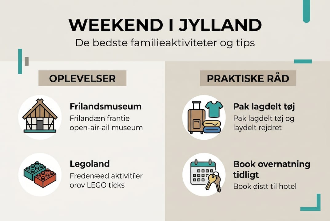 Infografik med sjove familieaktiviteter og gode hverdagsråd