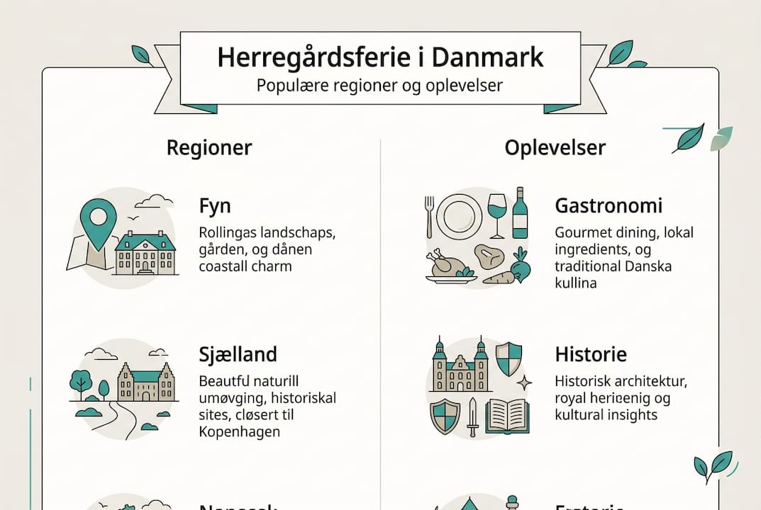 Oversigt: De mest populære områder til herregårdsferie i Danmark