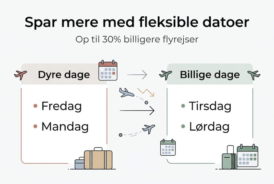 Grafisk overblik: Sådan sparer du på rejsedagene