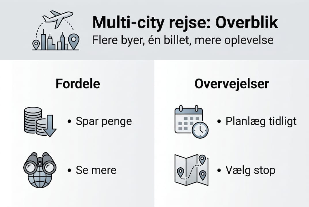 Infografik: Fordele og ting du skal være opmærksom på, når du rejser til flere byer