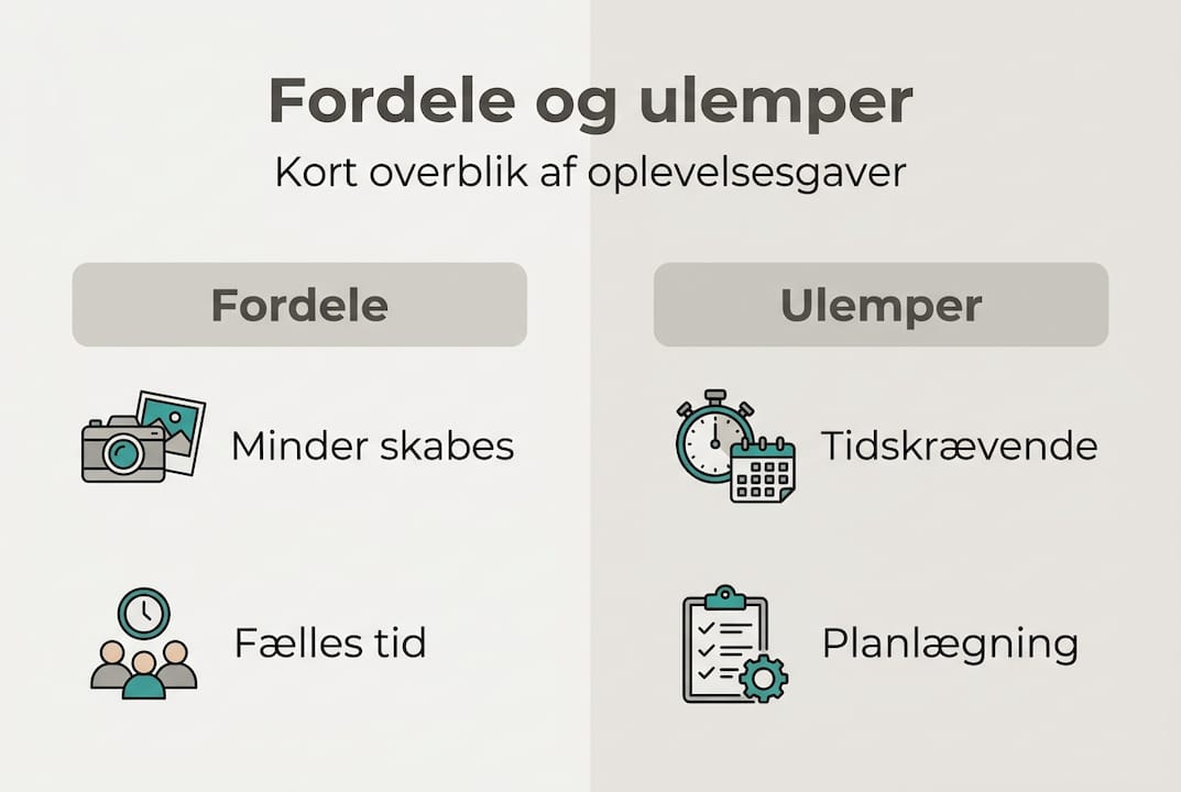 Infografik: Plusser og minusser ved at give oplevelsesgaver