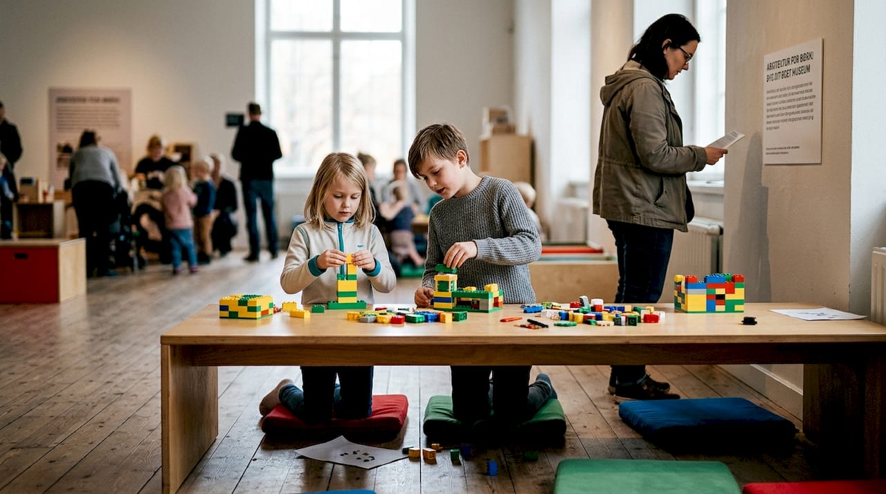 I museets børneafdeling kan børn udfolde sig kreativt og bygge deres egne modeller.