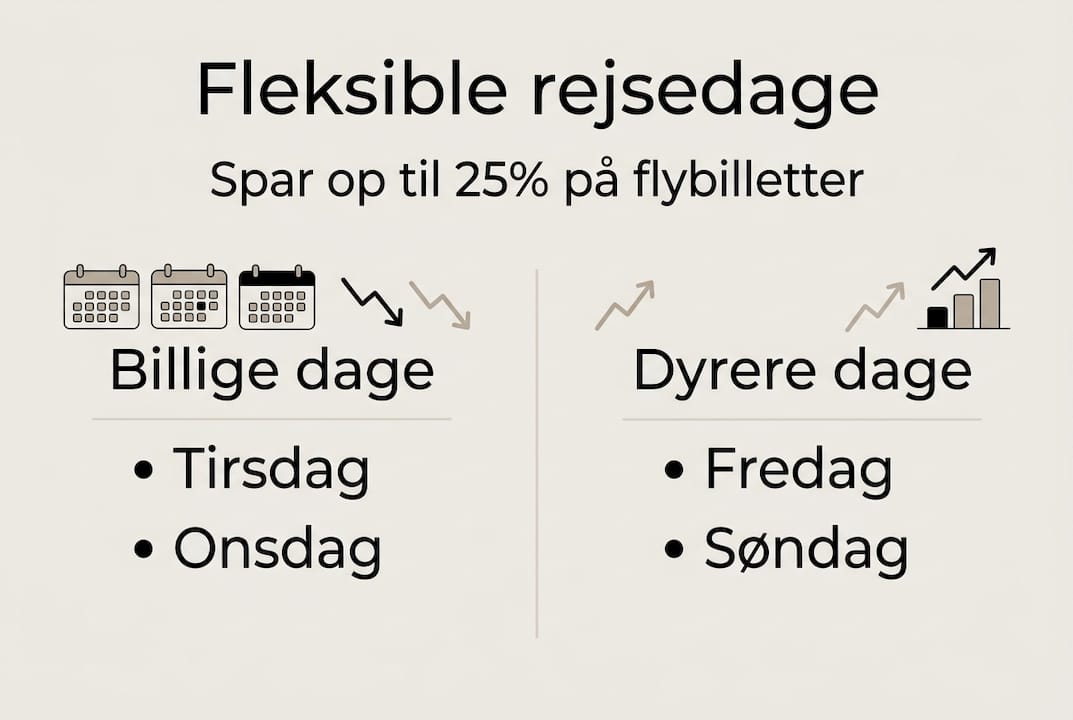 Visuel guide: Sådan sparer du penge, når du er fleksibel med dine rejsedatoer