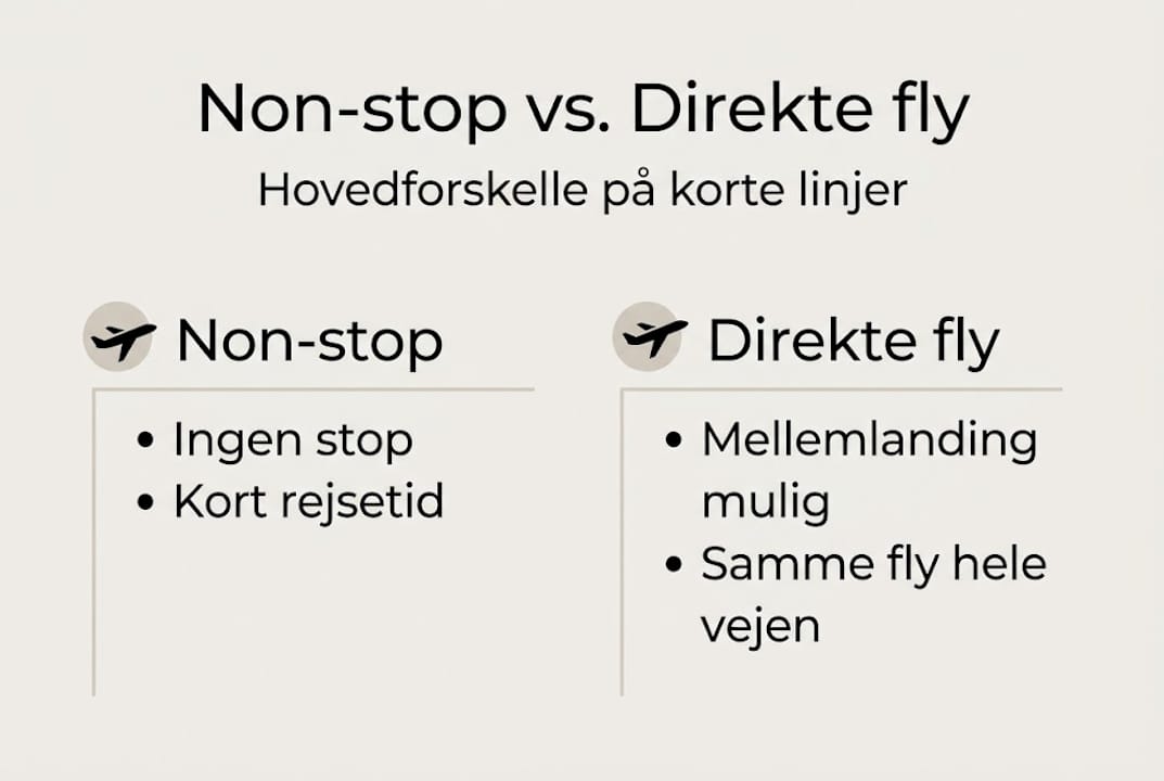 Infografik: Her er forskellen på non-stop fly og direkte flyvninger