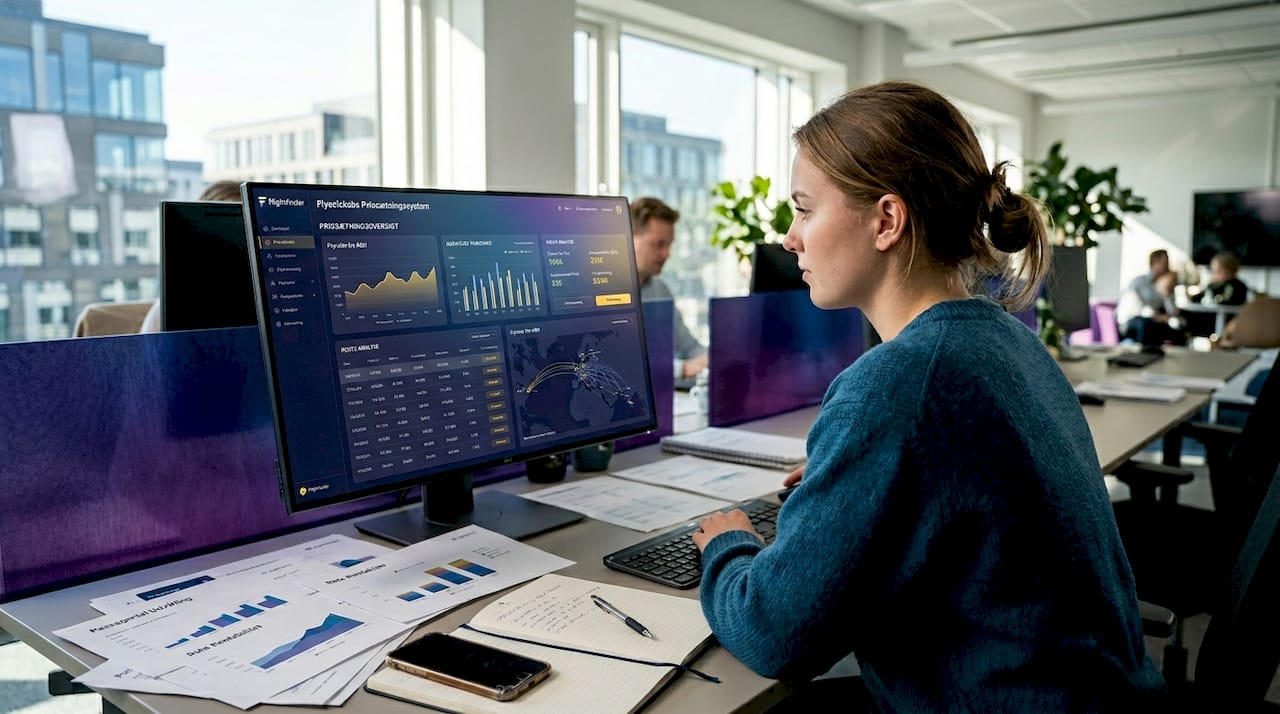 En kvinde arbejder med at udvikle algoritmer, der fastsætter flybilletpriser.