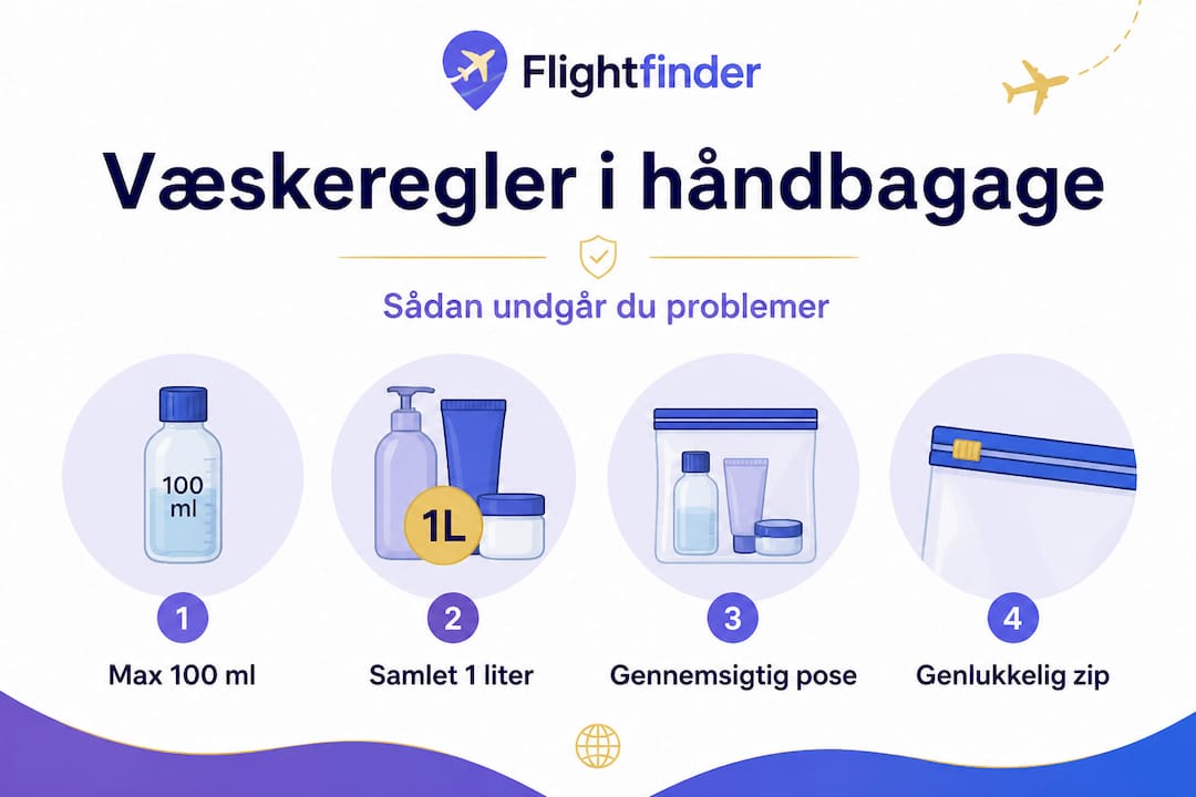 Oversigt: Sådan må du have væsker med i håndbagagen