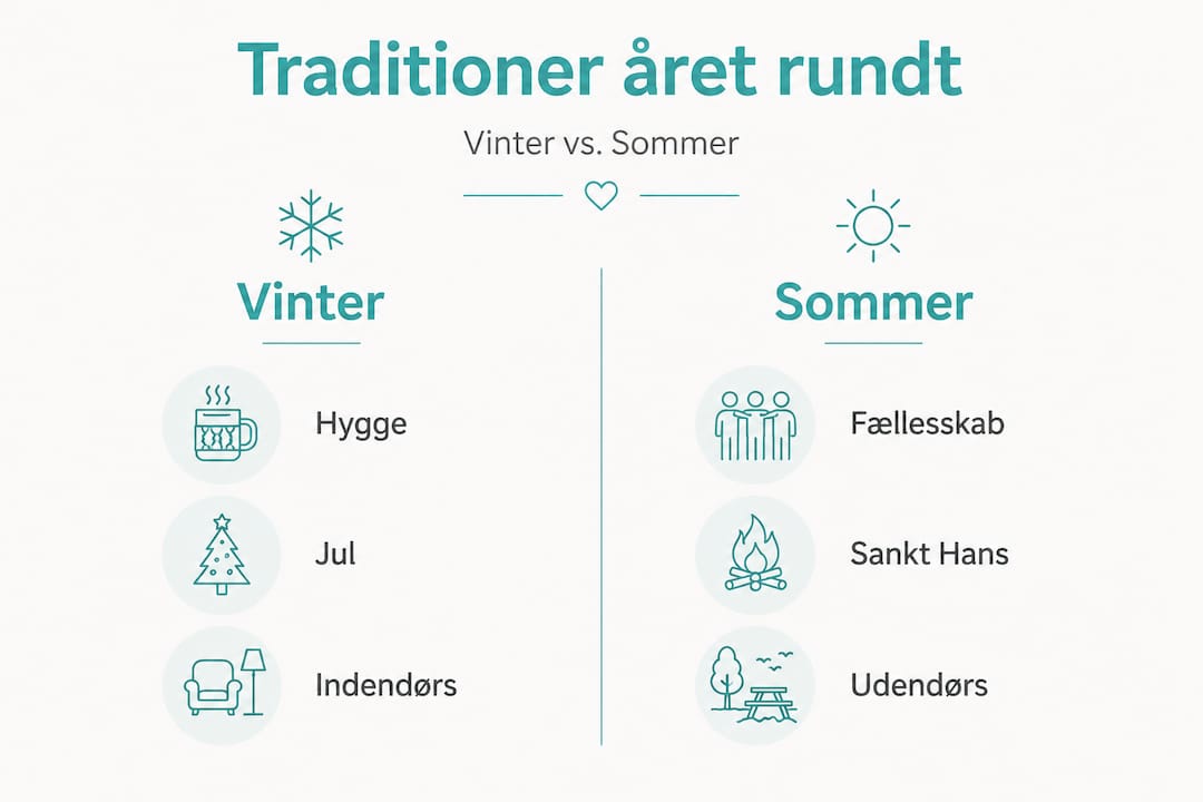 Vinter- og sommertraditioner i Danmark – en sammenligning