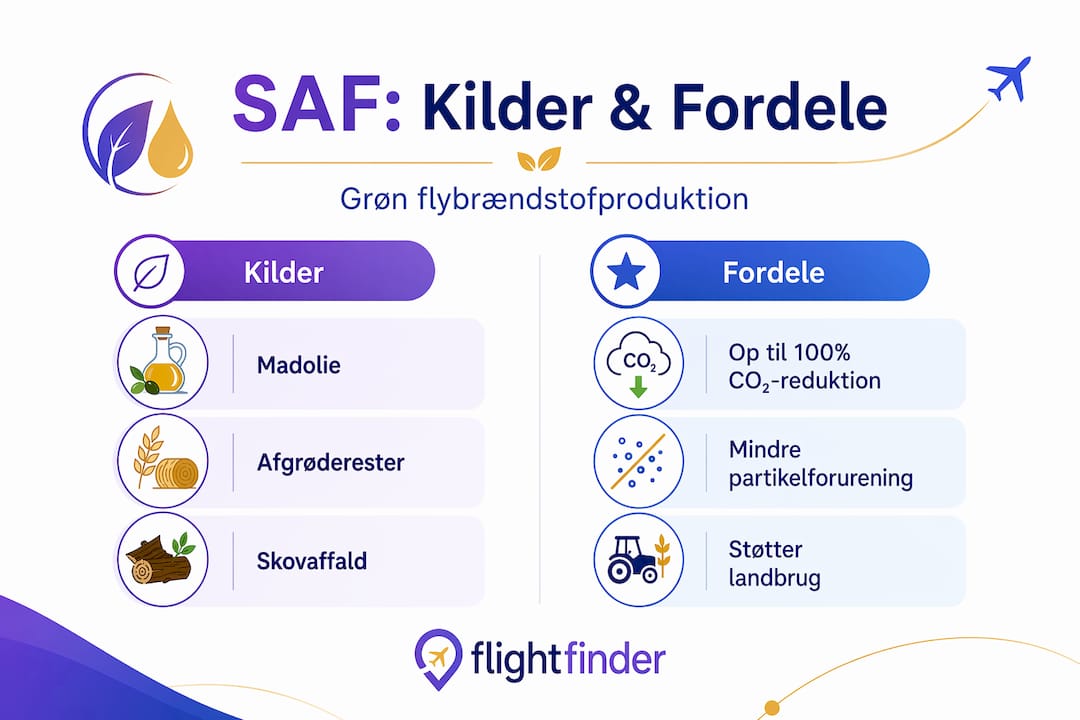 Se infografikken for et overblik over SAF-kilder og de vigtigste fordele