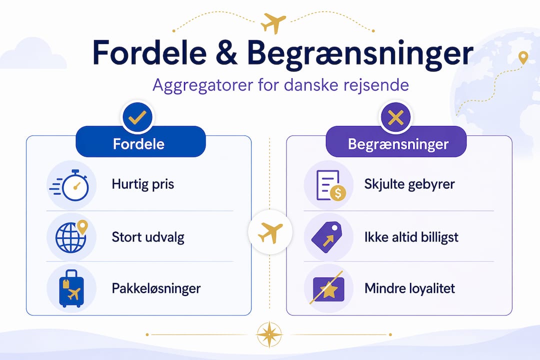 Infografik giver overblik over styrker og svagheder ved aggregatortjenester