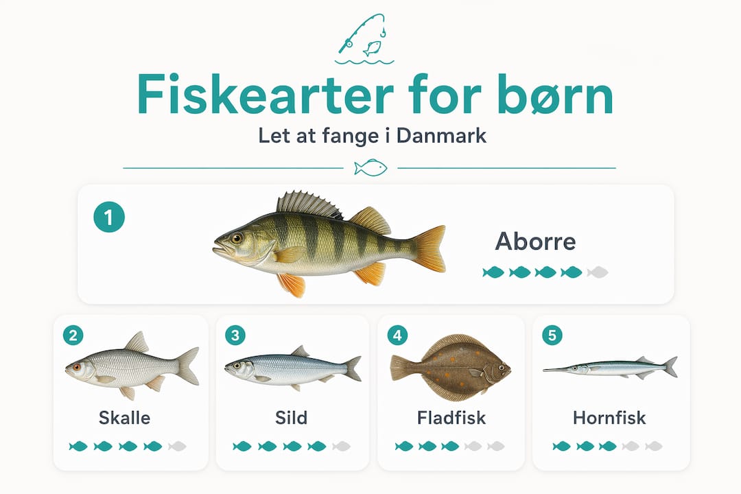 Oversigt: Fiskearter i Danmark, som er perfekte til børn
