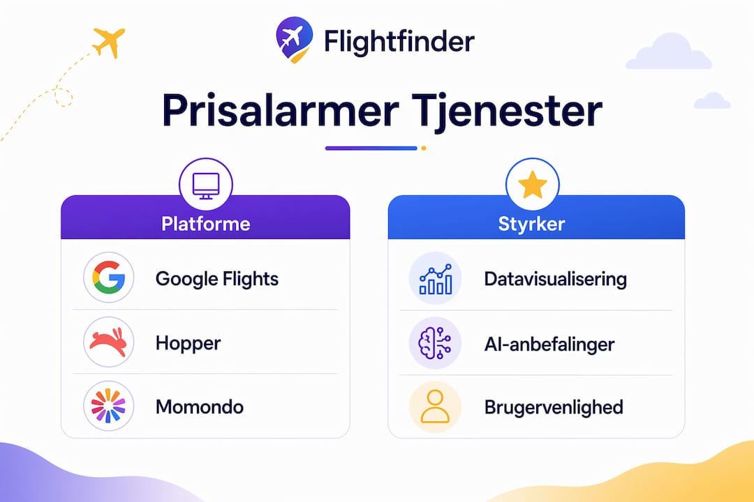 Oversigt: Sammenligning af forskellige prisalarm-tjenester