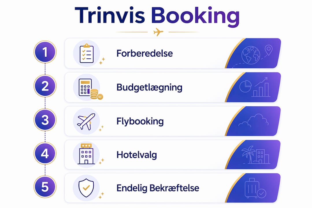 Infografik: Sådan booker du nemt familierejsen – trin for trin