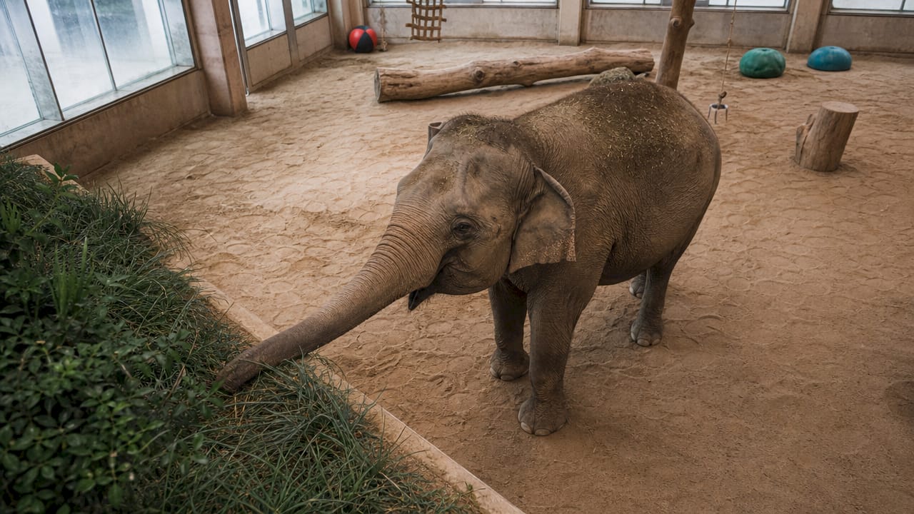 Asiatisk elefant i Zoo Københavns anlæg
