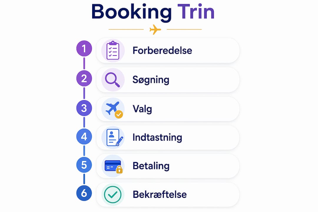 Grafik: Sådan booker du din flyrejse – trin for trin