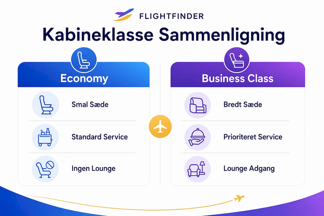 Infografik: Her er forskellene på economy og business class