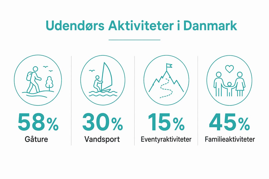 Infografik: Sådan fordeler danskerne sig på udendørsaktiviteter