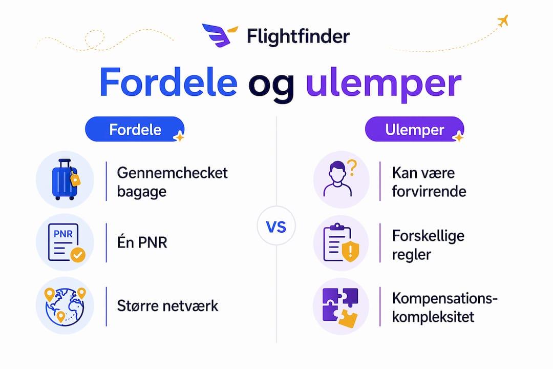 Grafisk oversigt: Fordele og ulemper ved codeshare-aftaler