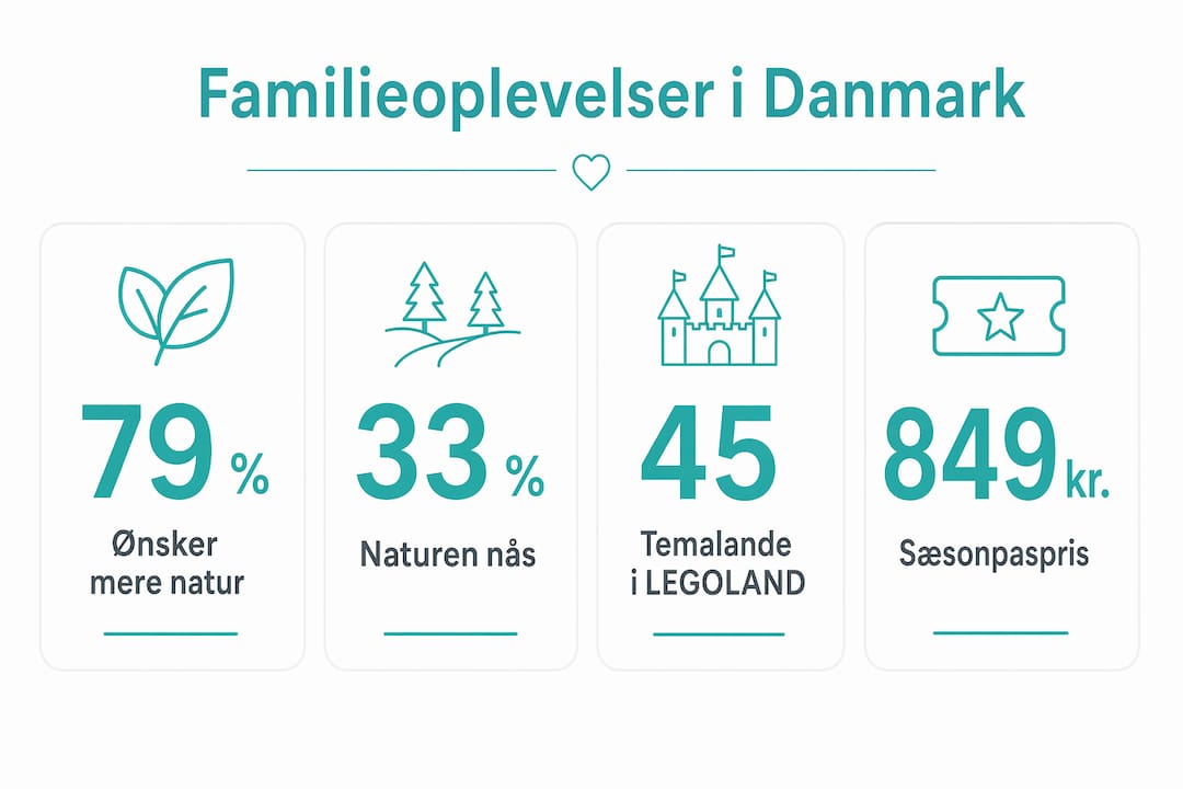 Grafisk oversigt med nøgletal om familiens oplevelser