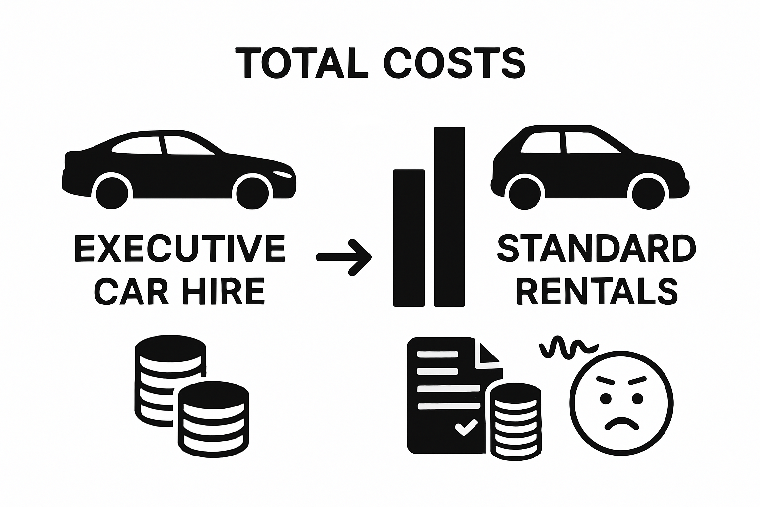 Executive car hire vs standard rental cost comparison