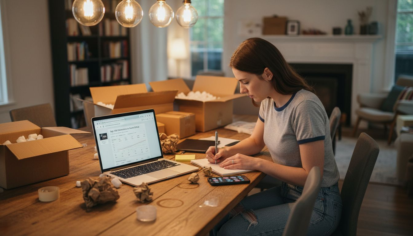 Seller analyzing Amazon product ranks at table