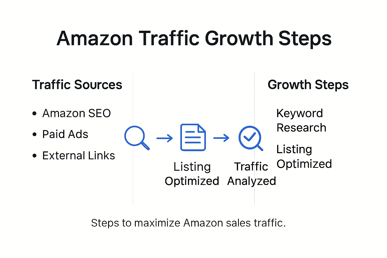 Infographic showing Amazon traffic growth process