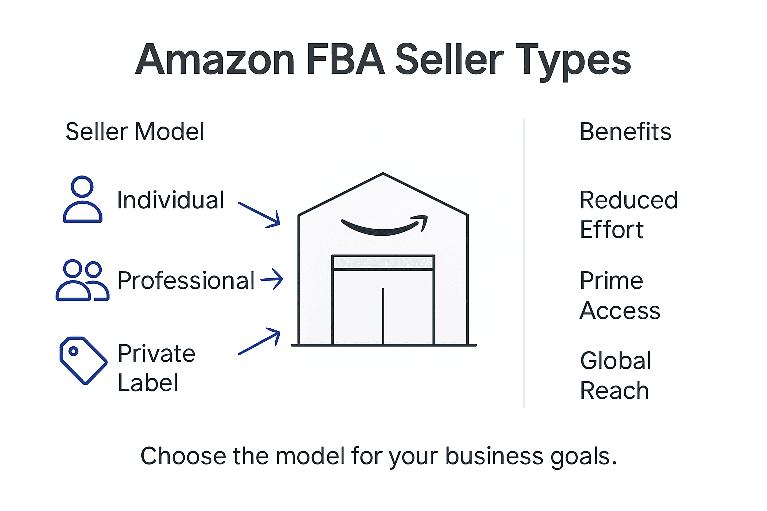 Amazon FBA seller types infographic overview