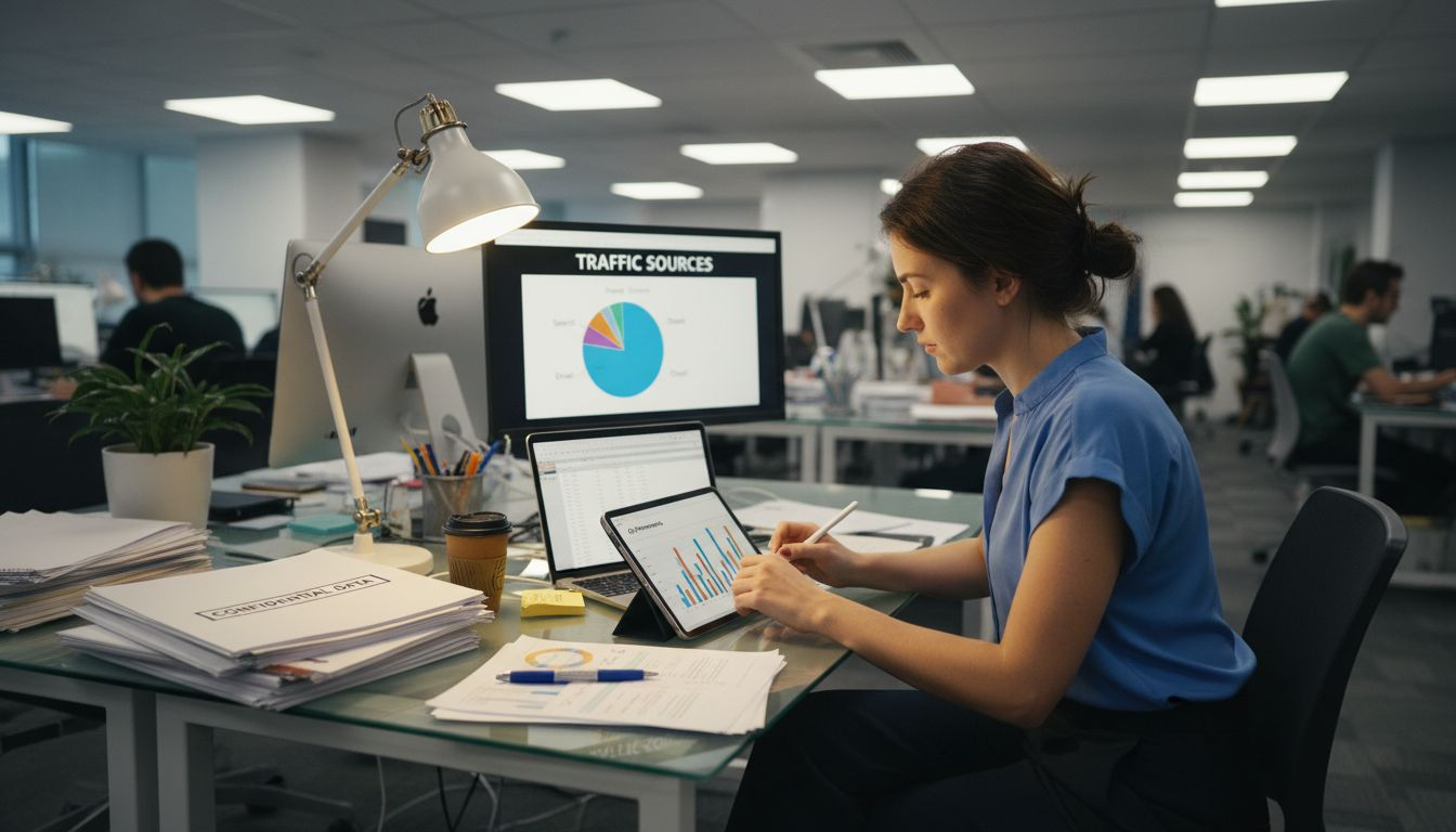 Analyst exploring Amazon analytics dashboard