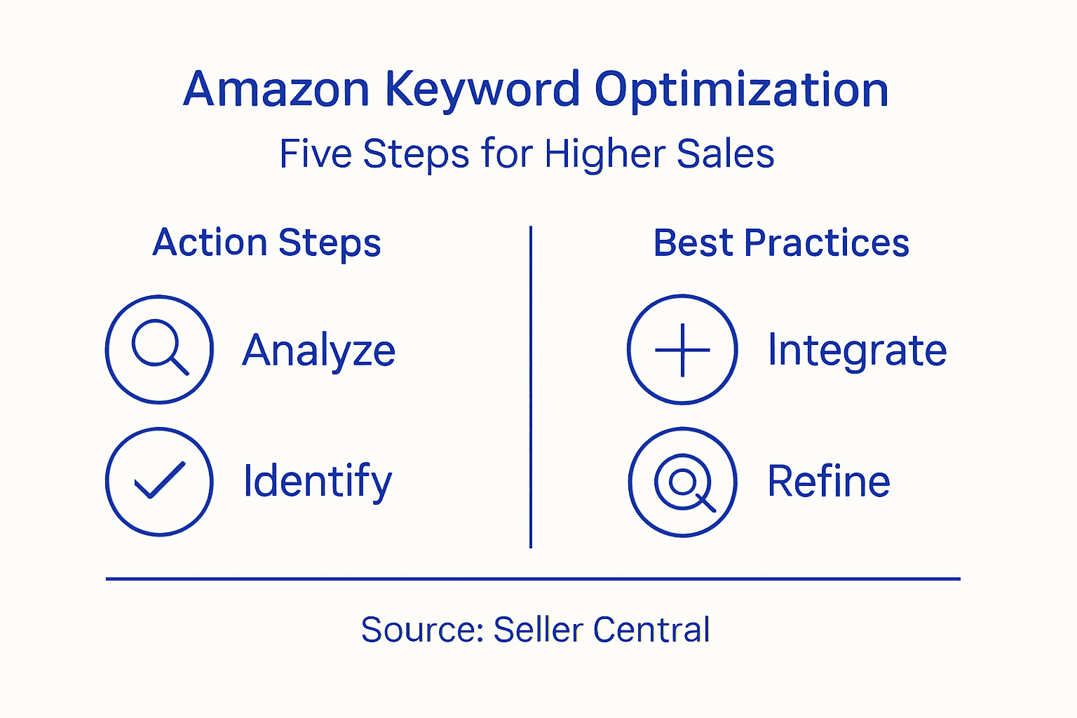 Infographic with amazon keyword optimization steps