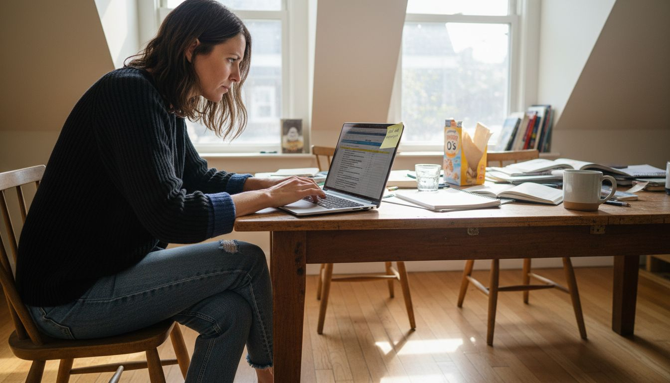 Woman drafts Amazon product listing titles