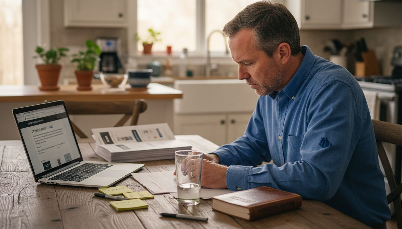 Marketer reviewing enhanced Amazon content layout