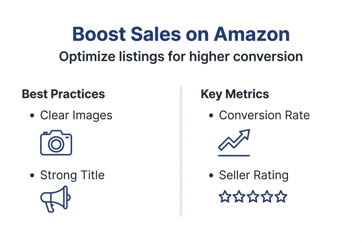 Infographic showing Amazon sales optimization tips