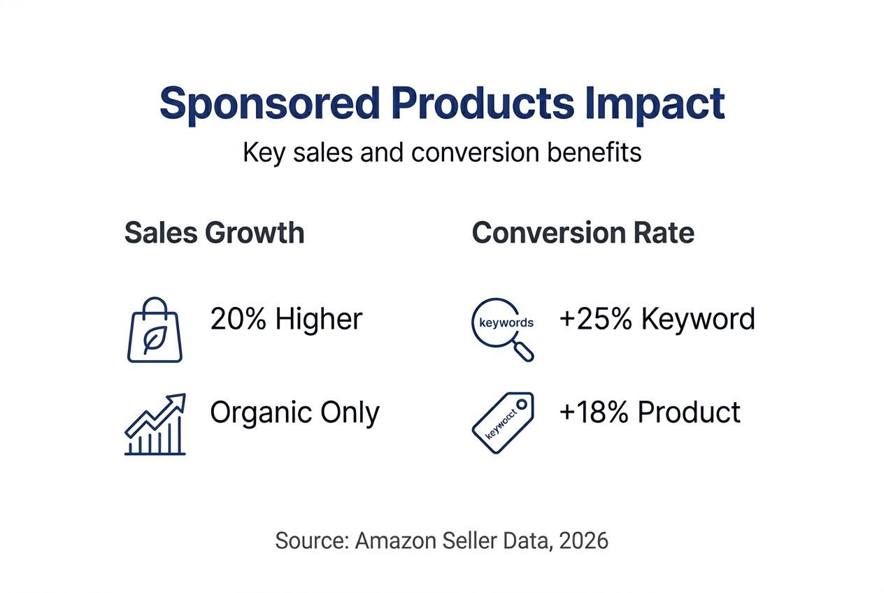 Infographic showing benefits of Sponsored Products ads