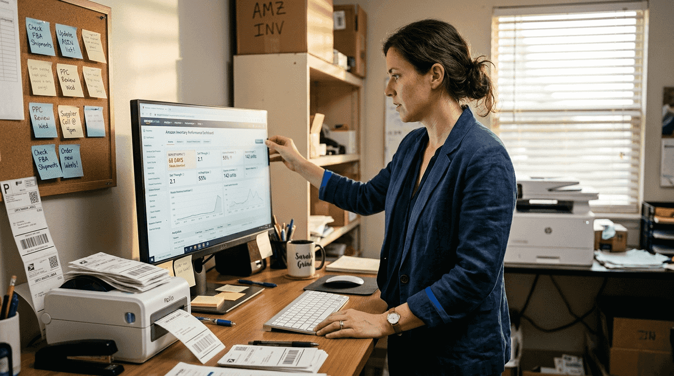 Manager using Amazon inventory dashboard