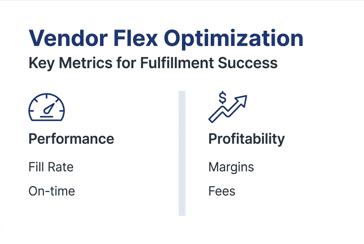 Infographic showing Vendor Flex optimization metrics