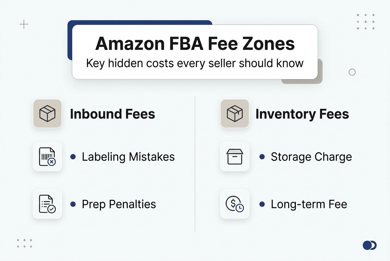 Infographic summarizing Amazon FBA fee zones