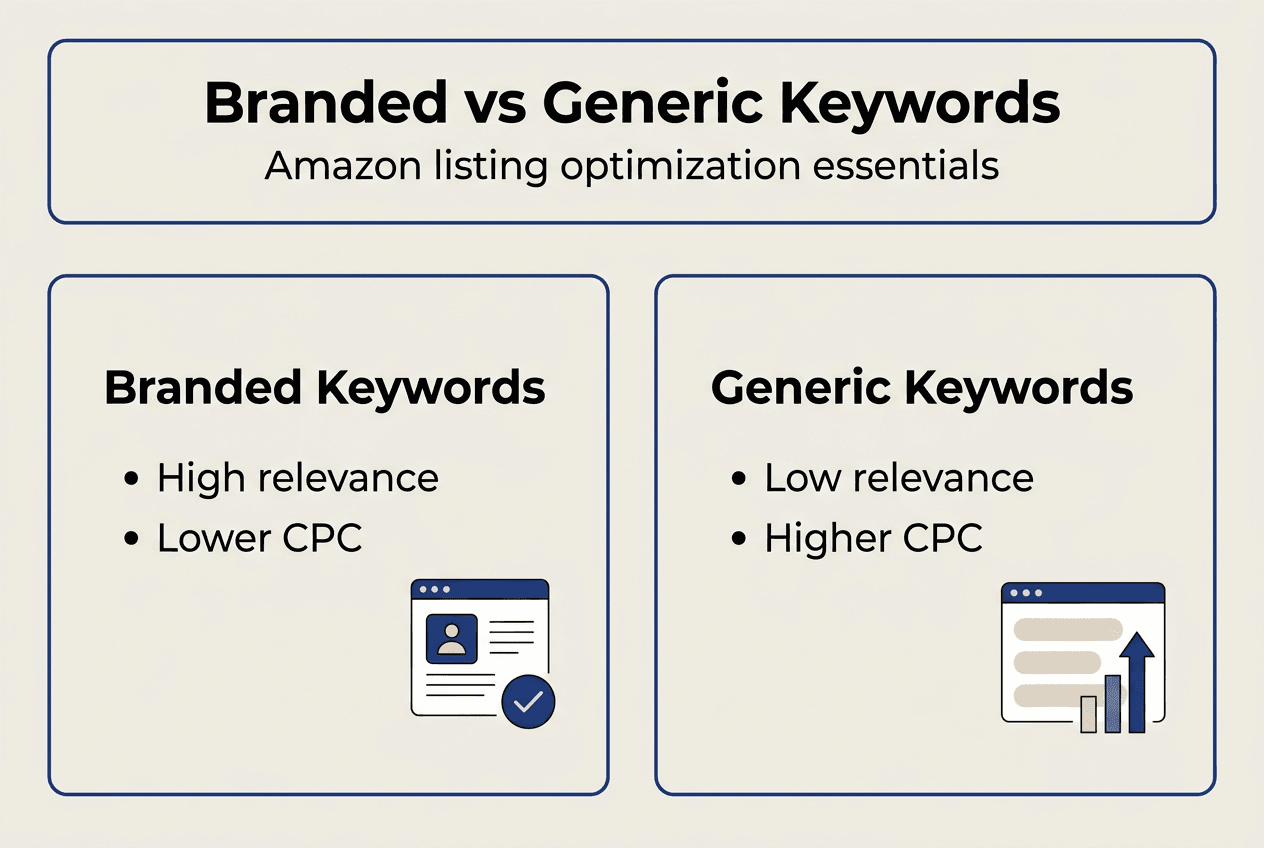Infographic comparing branded and generic keywords