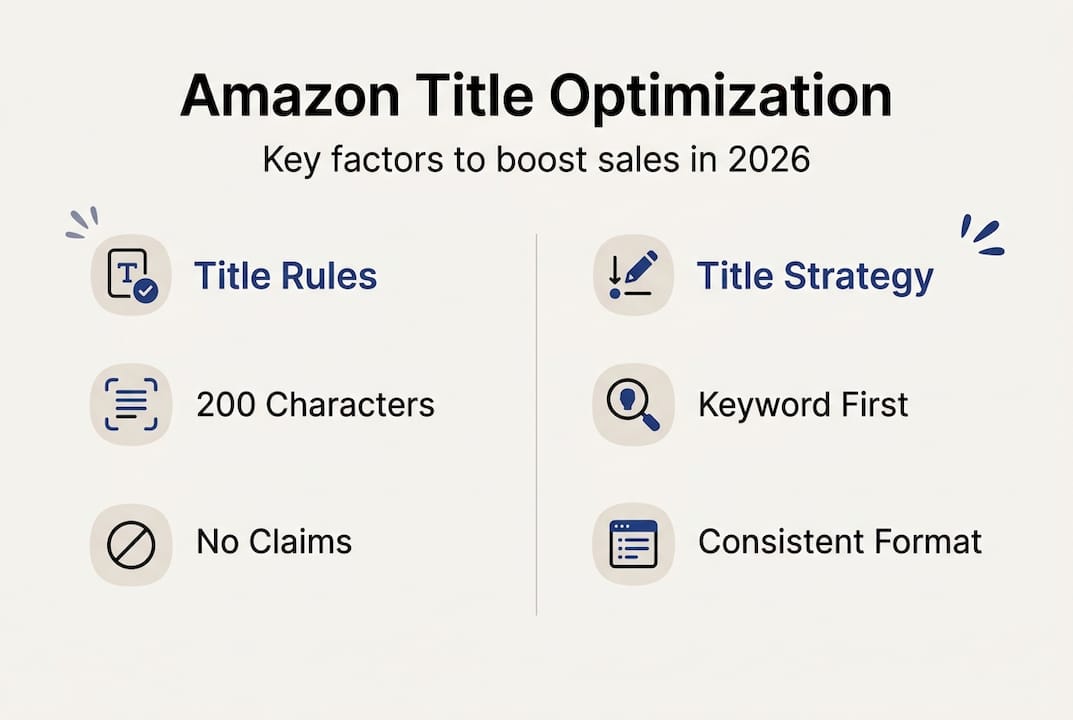 Infographic on Amazon title optimization factors