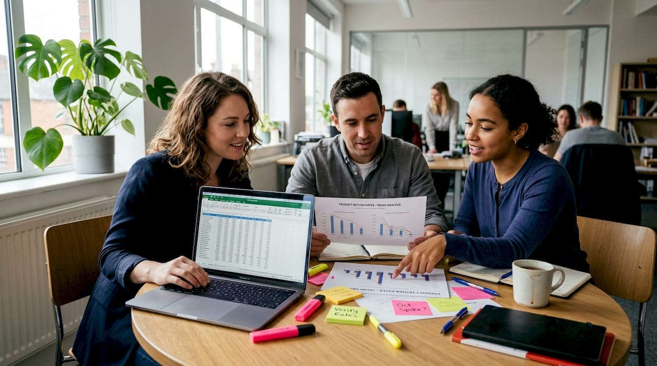 Team reviewing Amazon seller account metrics