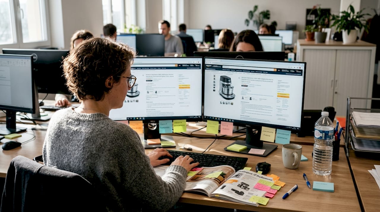 Specialist revising Amazon listings for localization