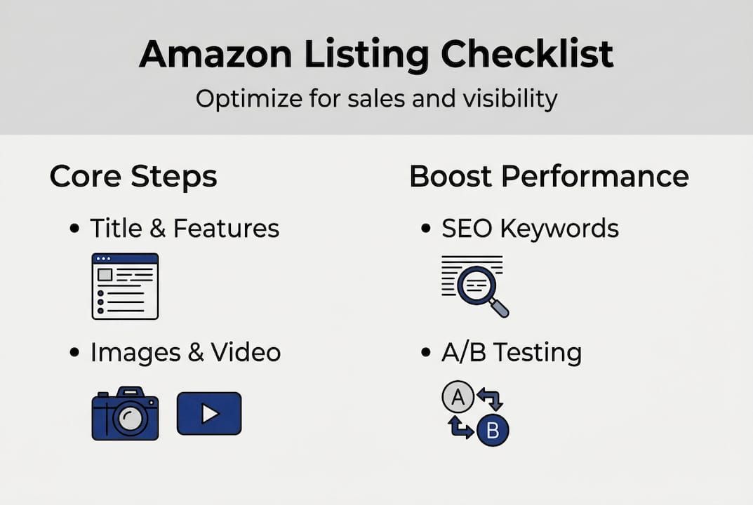 Infographic of steps to optimize Amazon listings