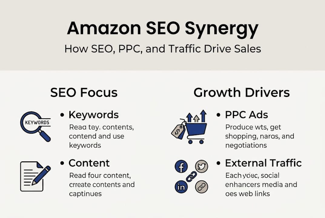 Infographic of Amazon SEO strategy integration