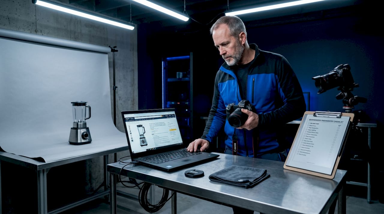 Photographer shooting Amazon listing image