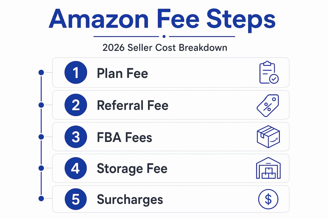 Infographic outlines Amazon fee structure steps